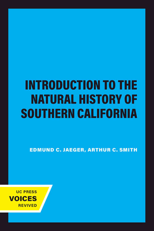Book cover of Introduction to the Natural History of Southern California (California Natural History Guides #13)