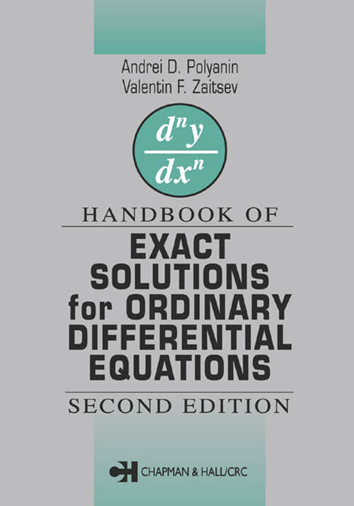 Book cover of Handbook of Exact Solutions for Ordinary Differential Equations (2)