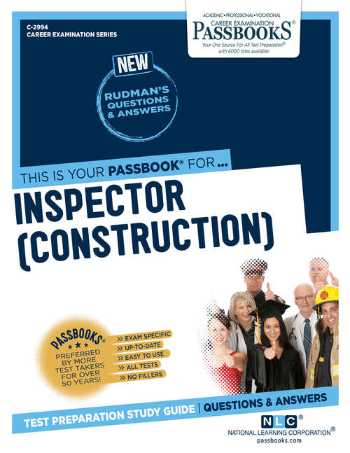 Book cover of Inspector (Construction): Passbooks Study Guide (Career Examination Series: C-765)