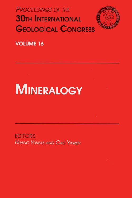 Book cover of Mineralogy: Proceedings of the 30th International Geological Congress, Volume 16