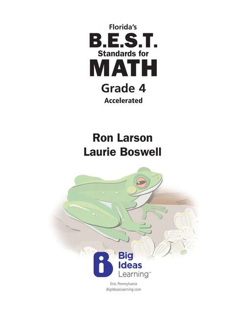 Book cover of Florida's B.E.S.T. Standards for MATH 2023 Grade 4 Accelerated