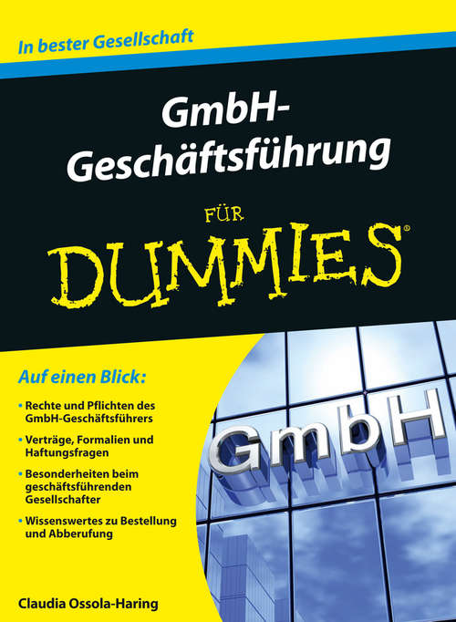Book cover of GmbH-Geschäftsführung für Dummies (Für Dummies)