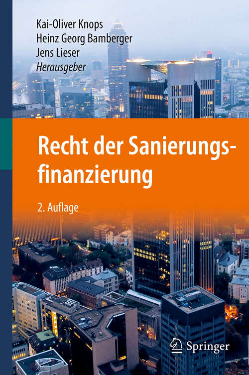 Book cover of Recht der Sanierungsfinanzierung (2. Aufl. 2019)