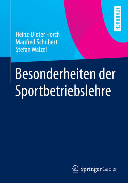 Book cover of Besonderheiten der Sportbetriebslehre (2014)