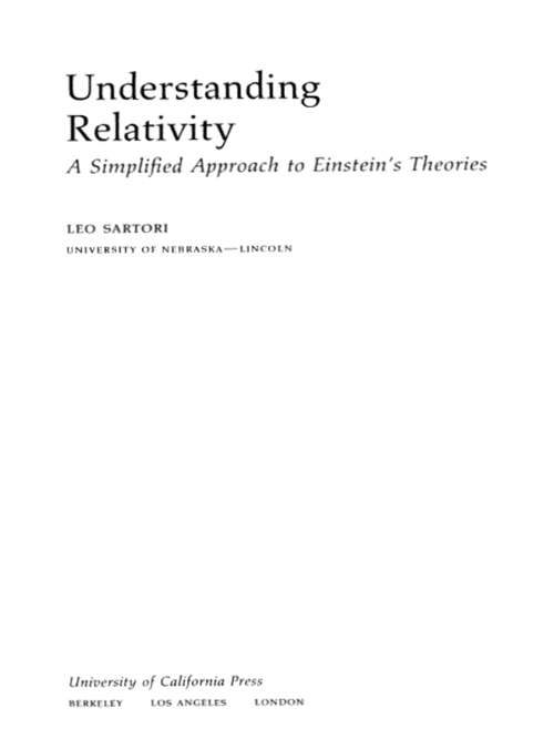 Book cover of Understanding Relativity