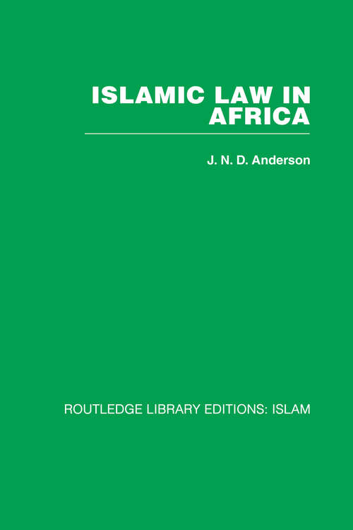 Book cover of Islamic Law in Africa
