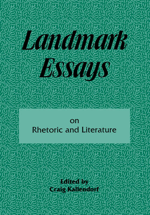 Book cover of Landmark Essays on Rhetoric and Literature: Volume 16 (Landmark Essays Ser.: Vol. 16)