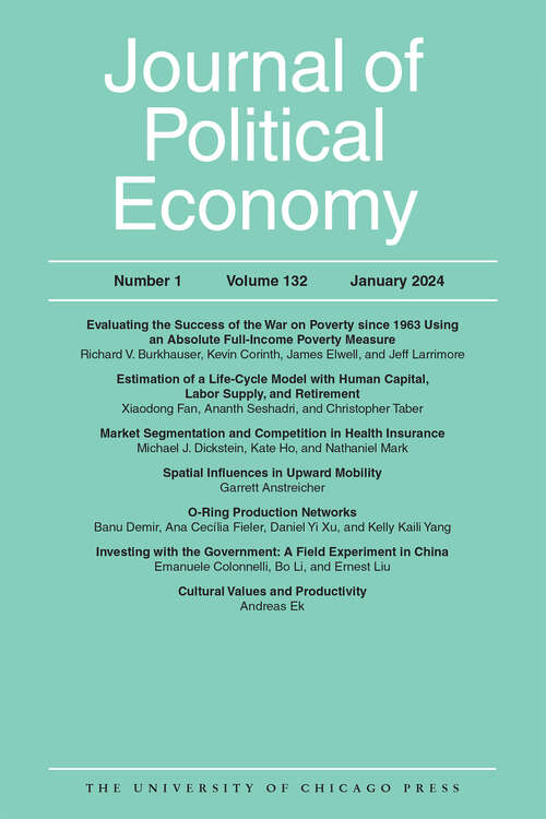 Book cover of Journal of Political Economy, volume 132 number 1 (January 2024)