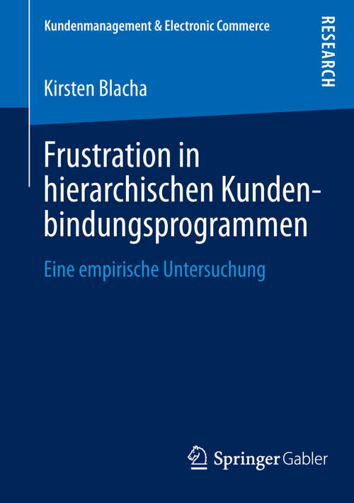 Book cover of Frustration in hierarchischen Kundenbindungsprogrammen