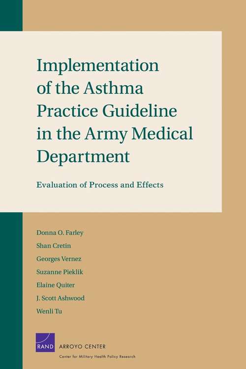 Book cover of Implementation of the Asthma Practice Guideline in the Army Medical Department