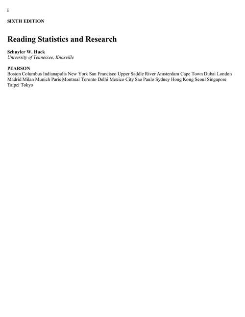Book cover of Reading Statistics and Research (Sixth Edition)