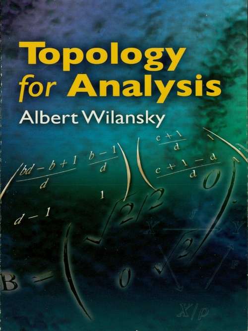 Book cover of Topology for Analysis (Dover Books on Mathematics)