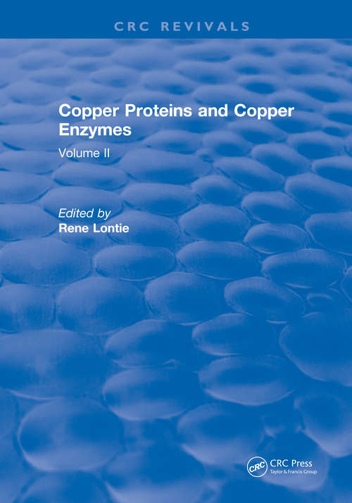 Book cover of Copper Proteins and Copper Enzymes: Volume II