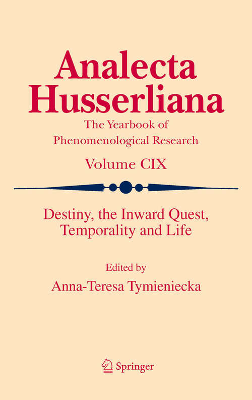 Book cover of Destiny, the Inward Quest, Temporality and Life