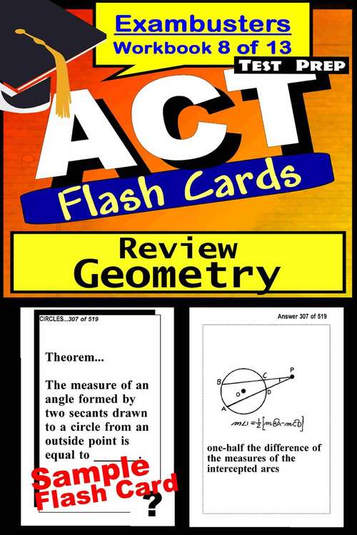 Book cover of ACT Test Prep Flash Cards: Geometry Review (Exambusters ACT Workbook: 8 of 13)