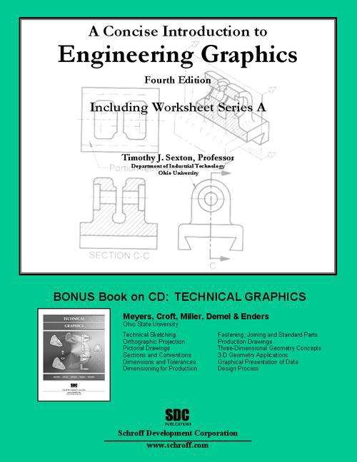Book cover of A Concise Introduction to Engineering Graphics (4th Edition) with Workbook A