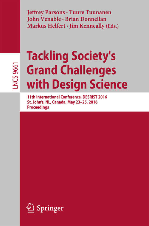 Book cover of Tackling Society's Grand Challenges with Design Science