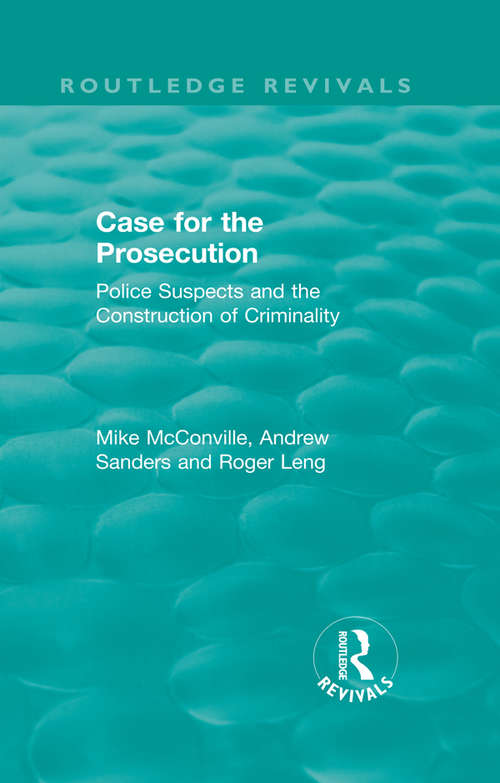 Book cover of Routledge Revivals: Police Suspects and the Construction of Criminality (Routledge Revivals)