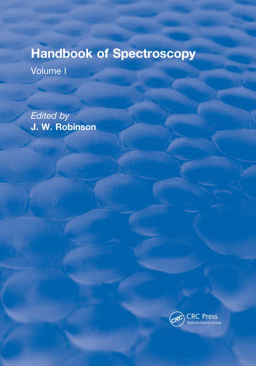 Book cover of Handbook of Spectroscopy: Volume I