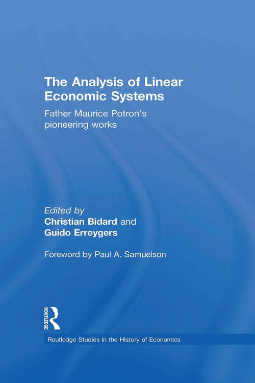 Book cover of The Analysis of Linear Economic Systems: Father Maurice Potron�s Pioneering Works (Routledge Studies In The History Of Economics #117)