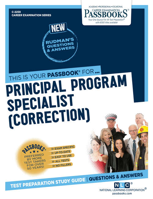 Book cover of Principal Program Specialist (Correction): Passbooks Study Guide (Career Examination Series)