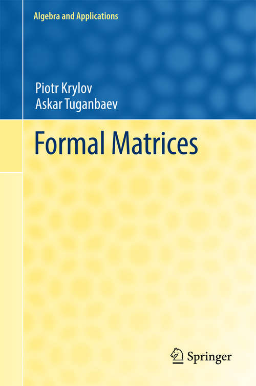 Book cover of Formal Matrices