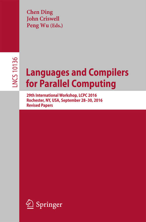 Book cover of Languages and Compilers for Parallel Computing
