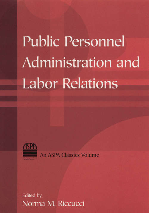 Book cover of Public Personnel Administration and Labor Relations