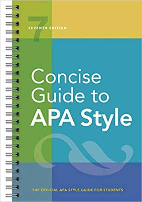 Book cover of Concise Guide to APA Style (Seventh Edition)