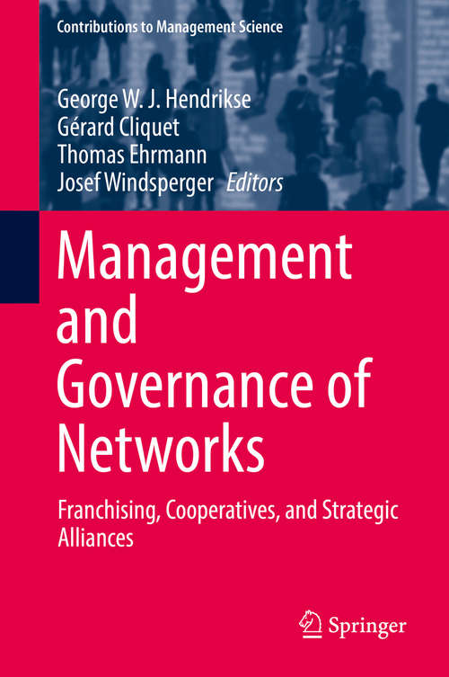 Book cover of Management and Governance of Networks