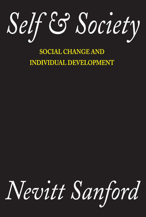 Book cover of Self and Society: Social Change and Individual Development