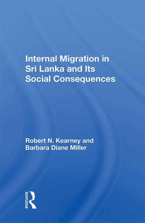 Book cover of Internal Migration In Sri Lanka And Its Social Consequences