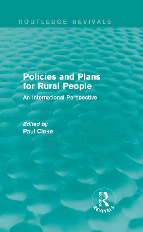 Book cover of Policies and Plans for Rural People: An International Perspective (Routledge Revivals)