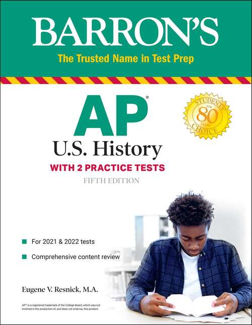 Book cover of AP US History: With 2 Practice Tests (Fifth Edition) (Barron's Test Prep)