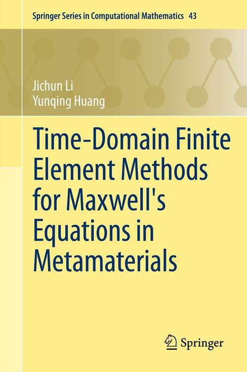Book cover of Time-Domain Finite Element Methods for Maxwell's Equations in Metamaterials