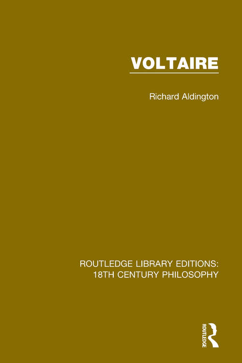 Book cover of Voltaire (Routledge Library Editions: 18th Century Philosophy #17)