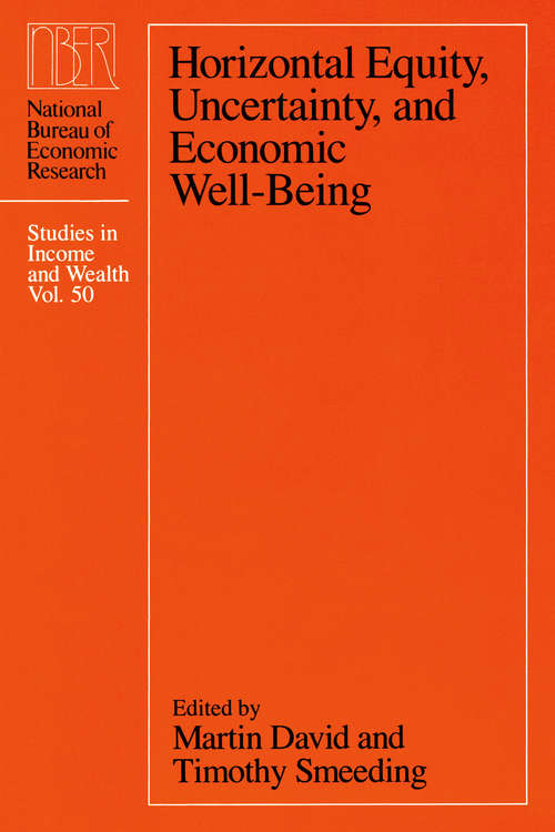 Book cover of Horizontal Equity, Uncertainty, and Economic Well-being