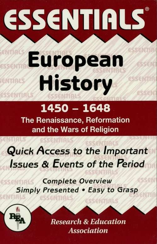 Book cover of European History: 145 to 1648 Essentials