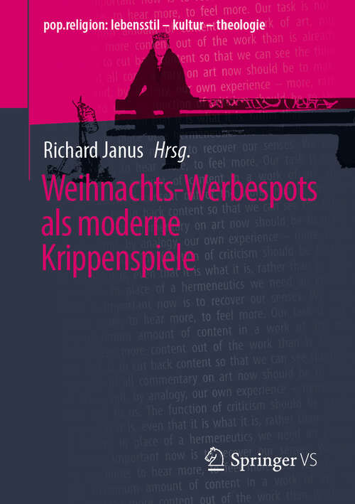 Book cover of Weihnachts-Werbespots als moderne Krippenspiele (pop.religion: lebensstil – kultur – theologie)