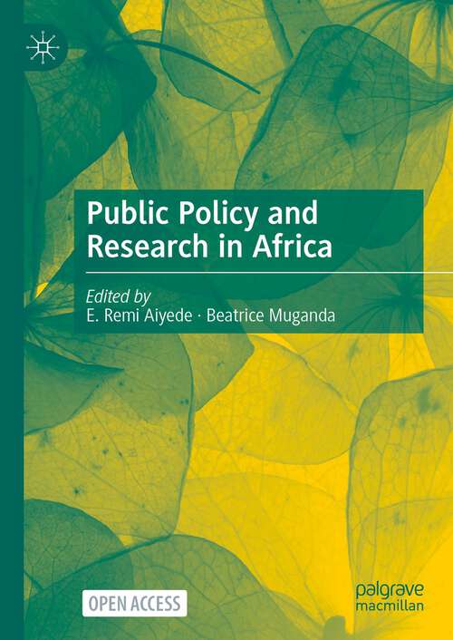 Book cover of Public Policy and Research in Africa (1st ed. 2023)