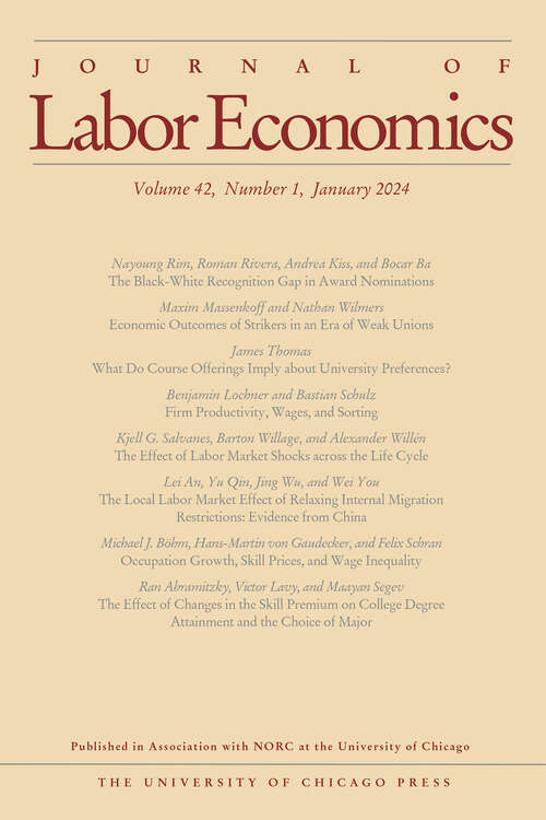 Book cover of Journal of Labor Economics, volume 42 number 1 (January 2024)