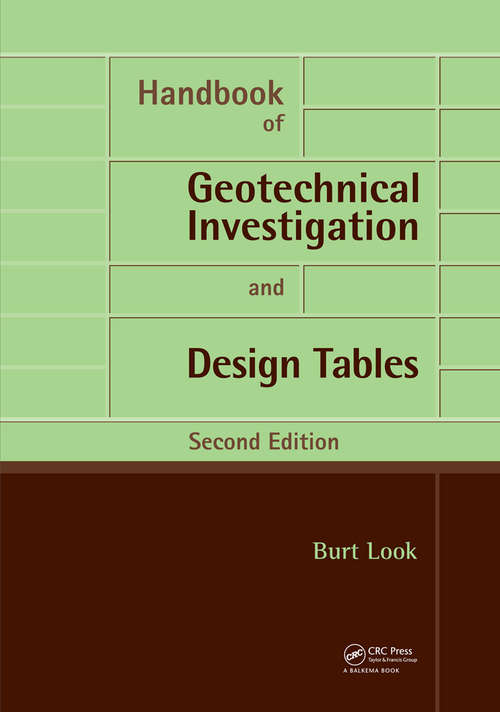 Book cover of Handbook of Geotechnical Investigation and Design Tables: Second Edition (2)