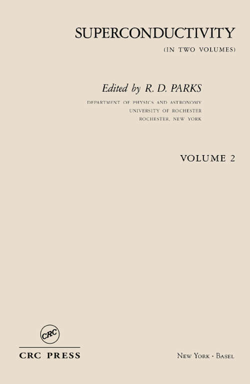 Book cover of Superconductivity: In Two Parts: Volume 2