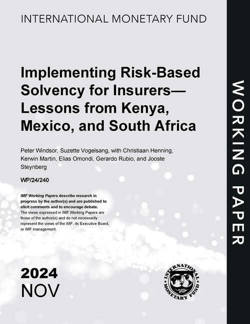 Book cover of Implementing Risk-Based Solvency for Insurers—Lessons from Kenya, Mexico, and South Africa