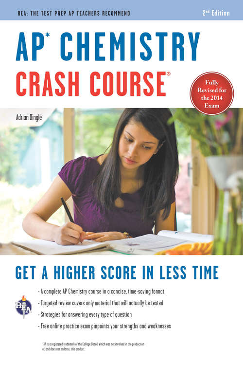 Book cover of AP Chemistry Crash Course Book + Online: Get A Higher Score In Less Time (3) (Advanced Placement (AP) Crash Course)