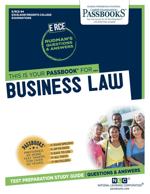 Book cover of Business Law: Passbooks Study Guide (Excelsior/Regents College Examination Series: F No. 5)
