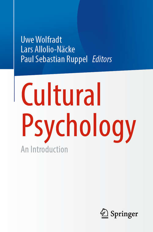 Book cover of Cultural Psychology: An Introduction