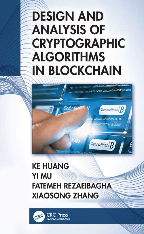 Book cover of Design and Analysis of Cryptographic Algorithms in Blockchain