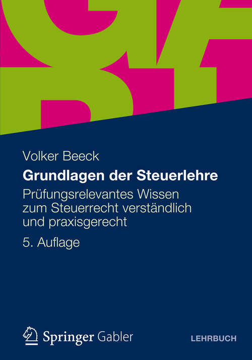Book cover of Grundlagen der Steuerlehre