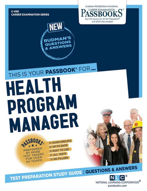 Book cover of Health Program Manager: Passbooks Study Guide (Career Examination Series)
